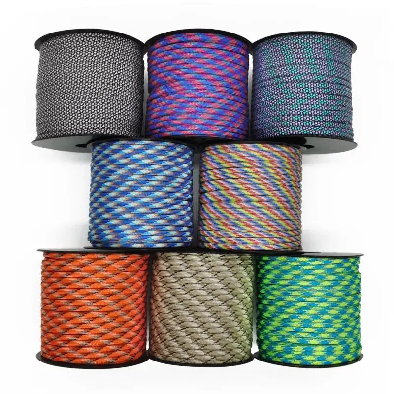 50M 7core umbrella rope 550 4mm outdoor polyester parachute rope camping survival umbrella tent bundled clothesline