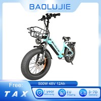 BAOLUJIE DP2003 Electric Bike, 20*4.0 inch Fat Tires 500W Motor 48V 12Ah Battery 45km/h Max Speed 40km Max Range Disc brake