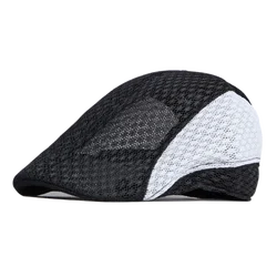 Big Head 58-61cm Summer Men Newsboy Breathable Cap Mesh Cabbie Golf Driving Sun Flat Beret Hats Caps Visors