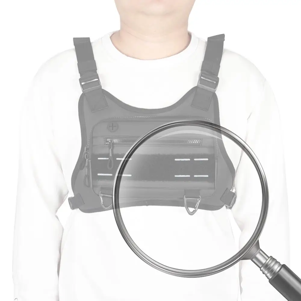 

Передняя нагрудная сумка унисекс с регулируемыми ремнями. Легкая передняя сумка-жилет. Большая вместительная сумка для альпинизма на открытом воздухе.