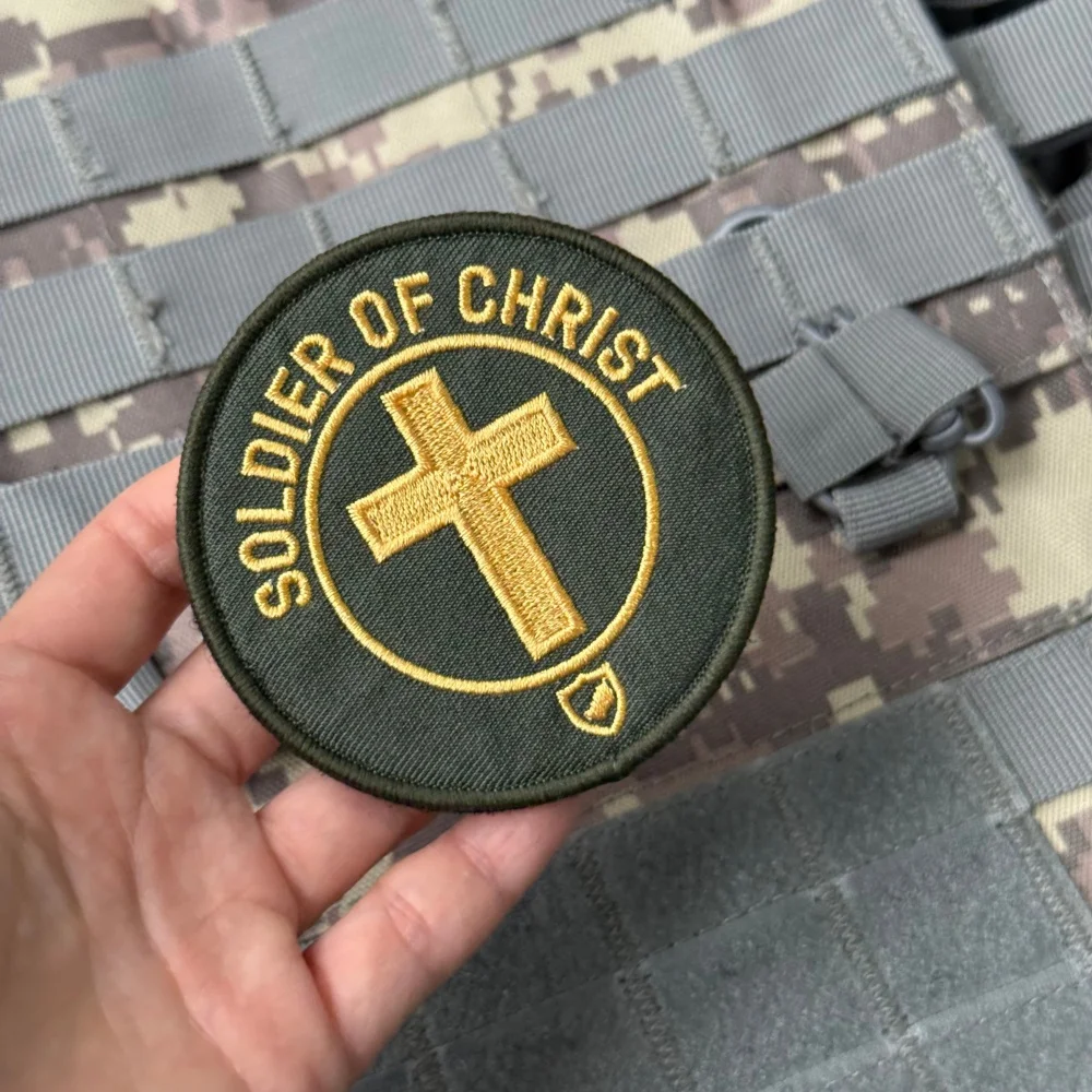 Parche táctico bordado Soldado de Cristo para moral airsoft - imagen 5