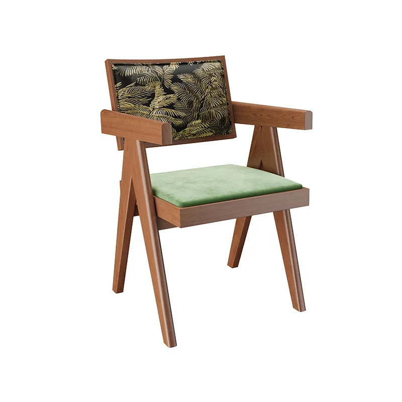 

South East Asia Western Restaurant Customized Wall Solid Wood Braided Rattan Card Seat Retro Fusion Cuisine Cafe Dining Table An