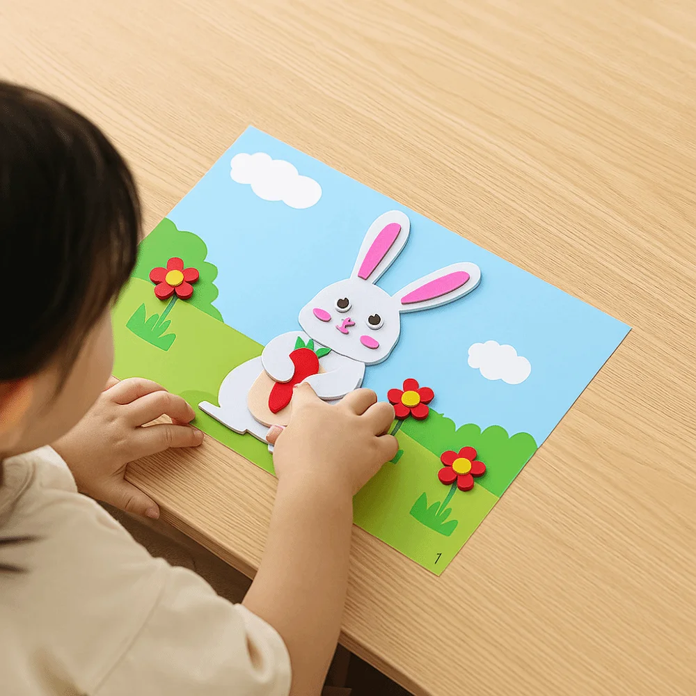 EVA Cartoon 3D DIY Sticker Making Material Stereoscopic Montessori Art Craft Educational Cartoon Animal Educational Sticker