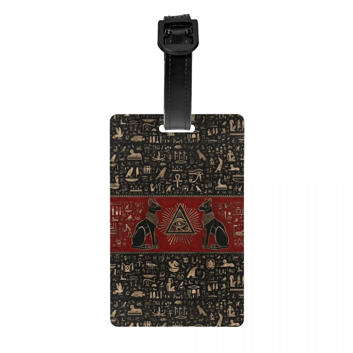 

Ancient Egypt Eye Of Horus Luggage Tag for Suitcases Funny Egyptian Bastet Cat Baggage Tags Privacy Cover ID Label