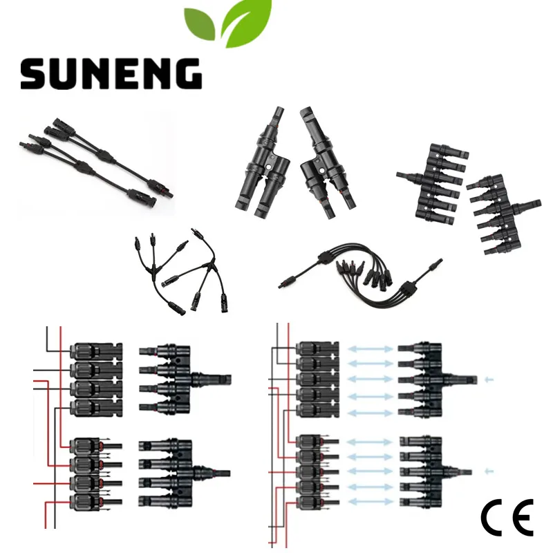 Solar PV Connector Branch Parallel Connection 30A 1000V Electrical PV Panel Cable Connector