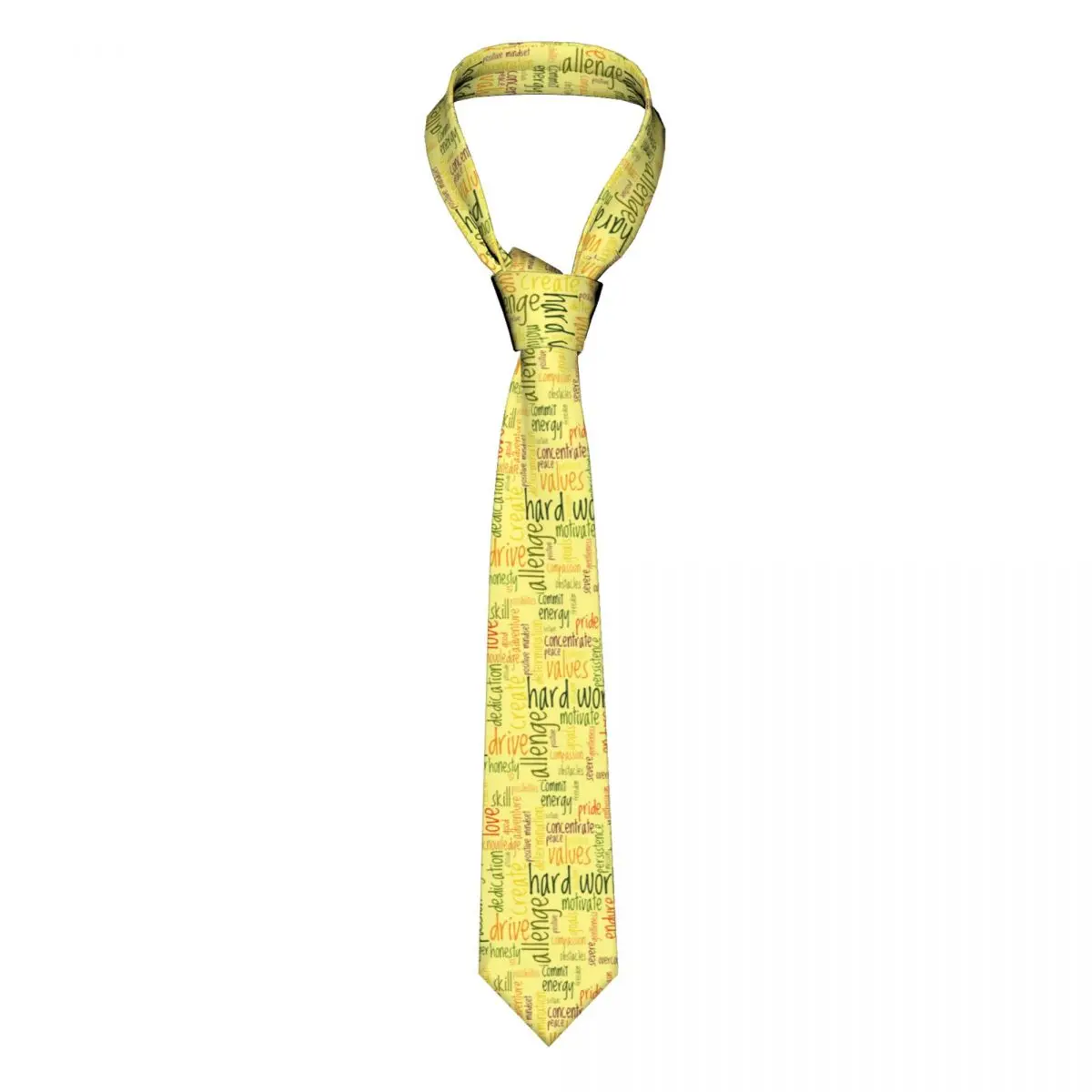 Letters Word Art Tie Motivational Words Wedding Polyester Silk Neck Ties For Man Accessories Shirt Printed Cravat