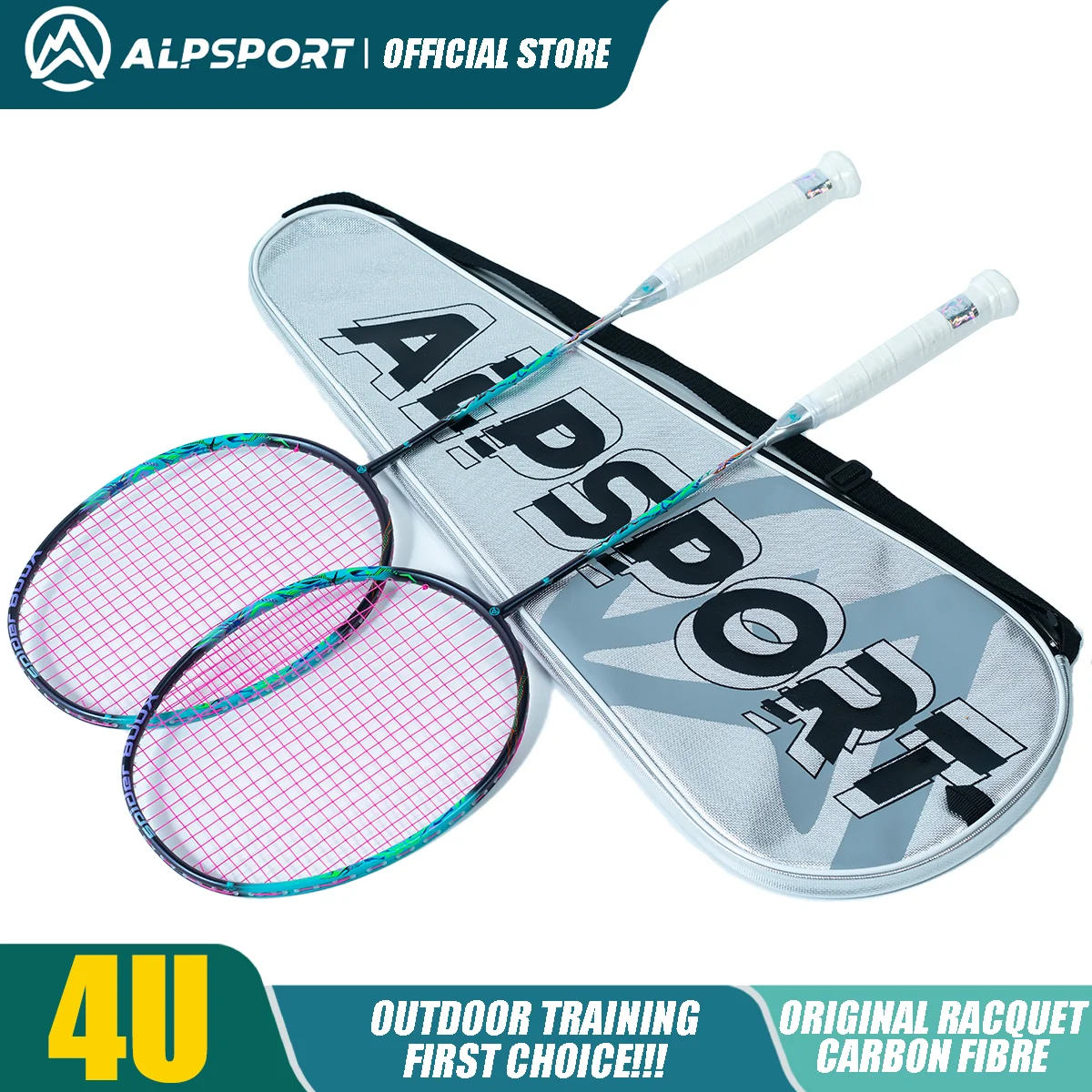

ALPSPORT SPIDER 800X 4U T800 Full Carbon Badminton Racket Max 35LBS High Tension Offensive Racket G5 ALP