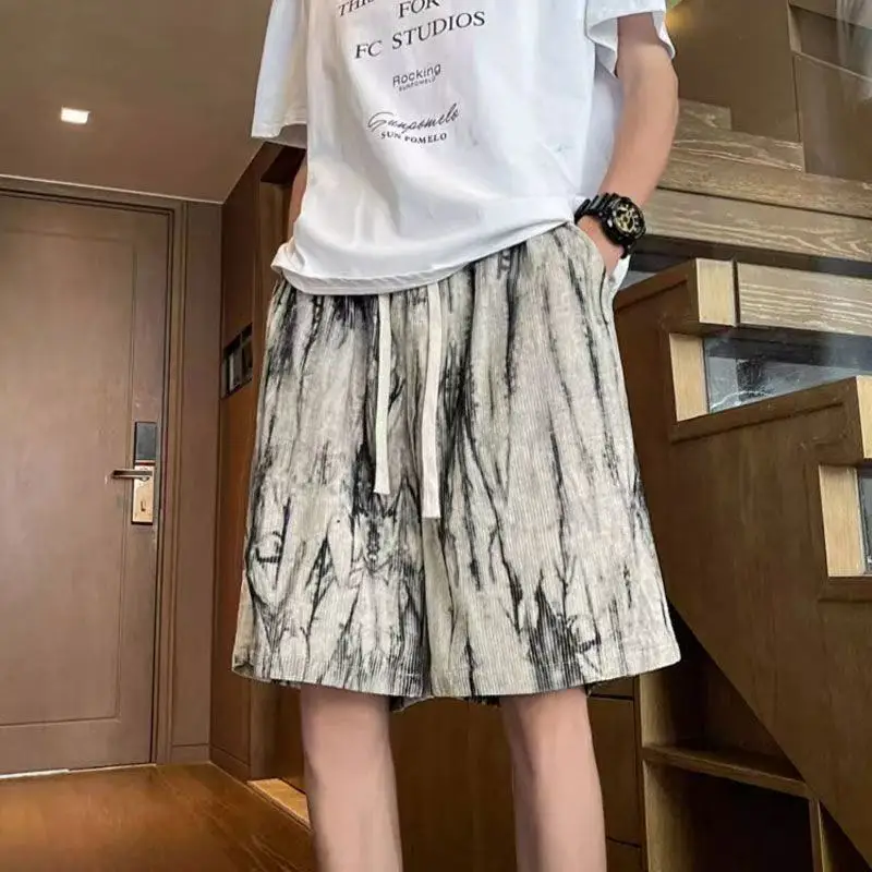 Tie-Dye American Casual 2025 Summer Loose New Men Sports Shorts