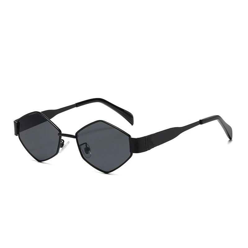 Elbru Fashion occhiali da sole New Metal Diamond occhiali da vista poligonale Small Frame uomo donna UV400 Driving Outdoor occhiali da sole Gafas