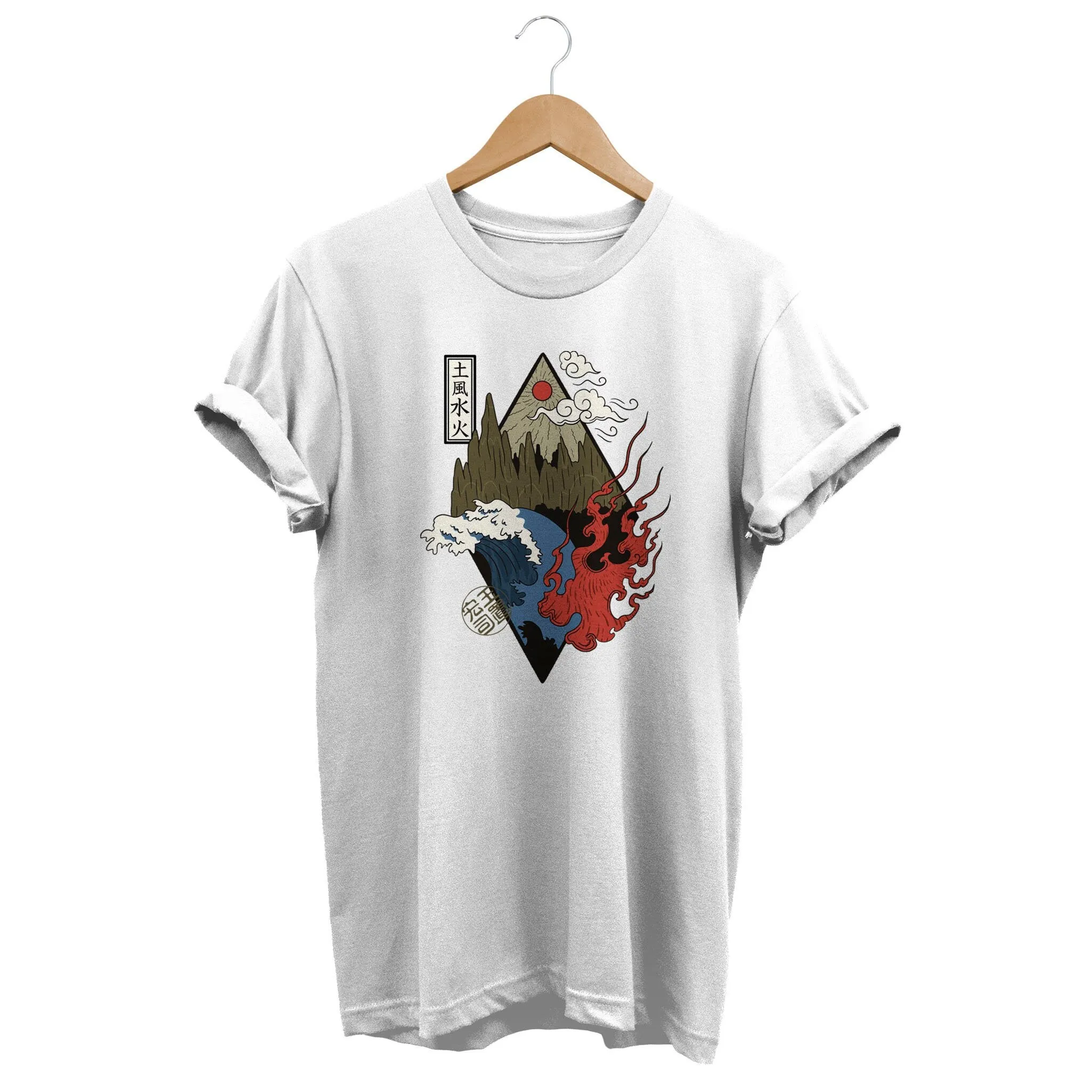 Four Elements T shirt Grunge Clothes Japan Streetwear Japanese Synthwave Alternative Clothing Edgy Outfit Retrowave Apparel