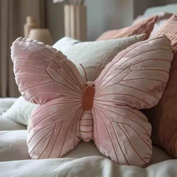 Śliczna dziewica różowy motyl poduszka do rzucania poduszka pluszowe miękkie pluszaki realistyczny motyl rzuć poduszka poduszka Home Decor