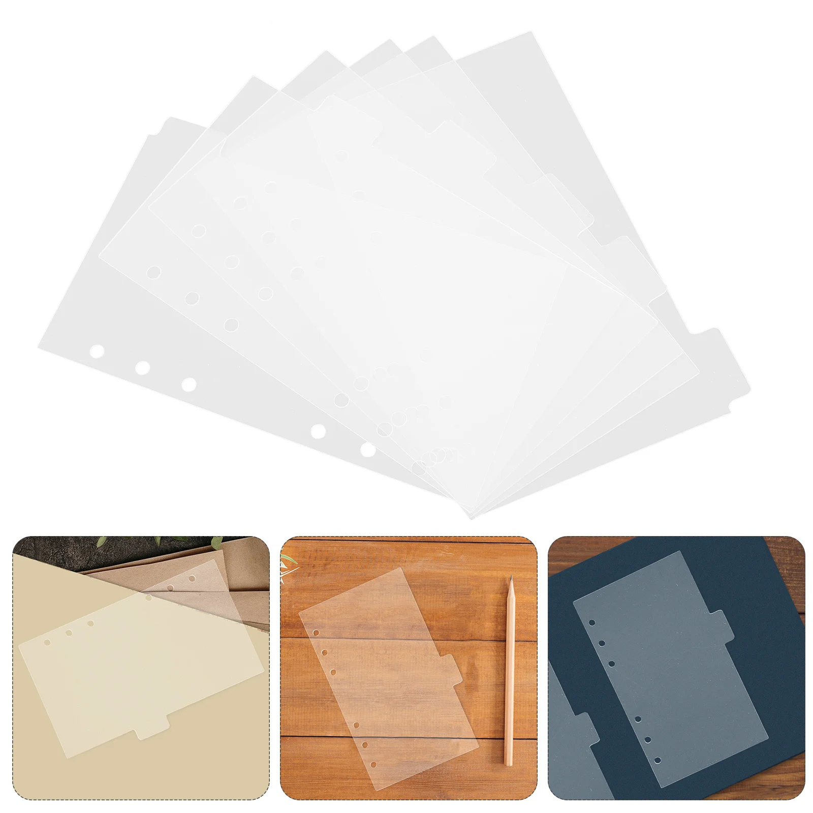 6Pcs Clear Acrylic Notebook Binder Transparent Refillable Journal Cover DIY Planner Shell Budget Binder Organizer