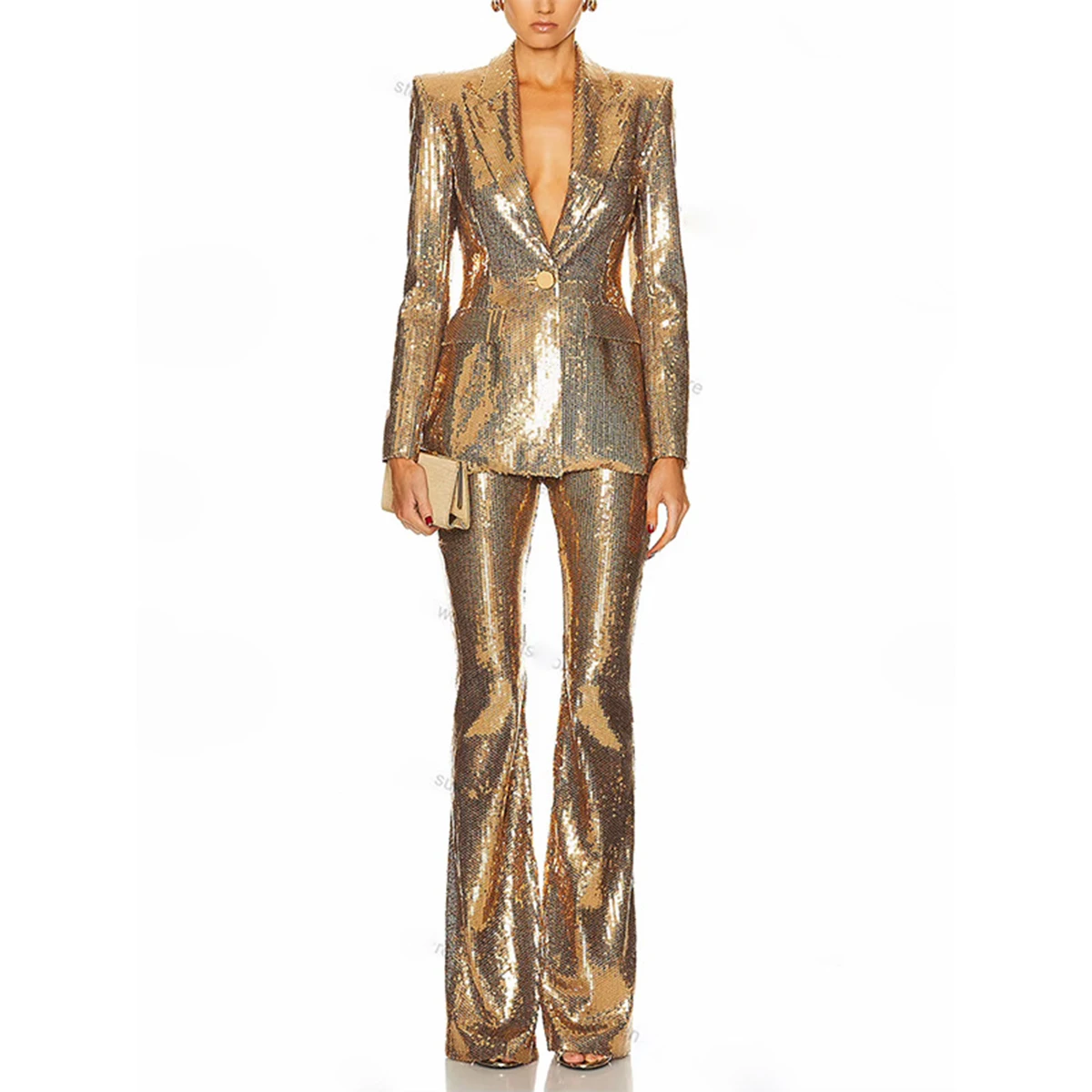 Sequin Suits for Women Sparkly Ladies Party 2 Pieces Set  Clubwear Women Suit Festival Dressy Party Outfits