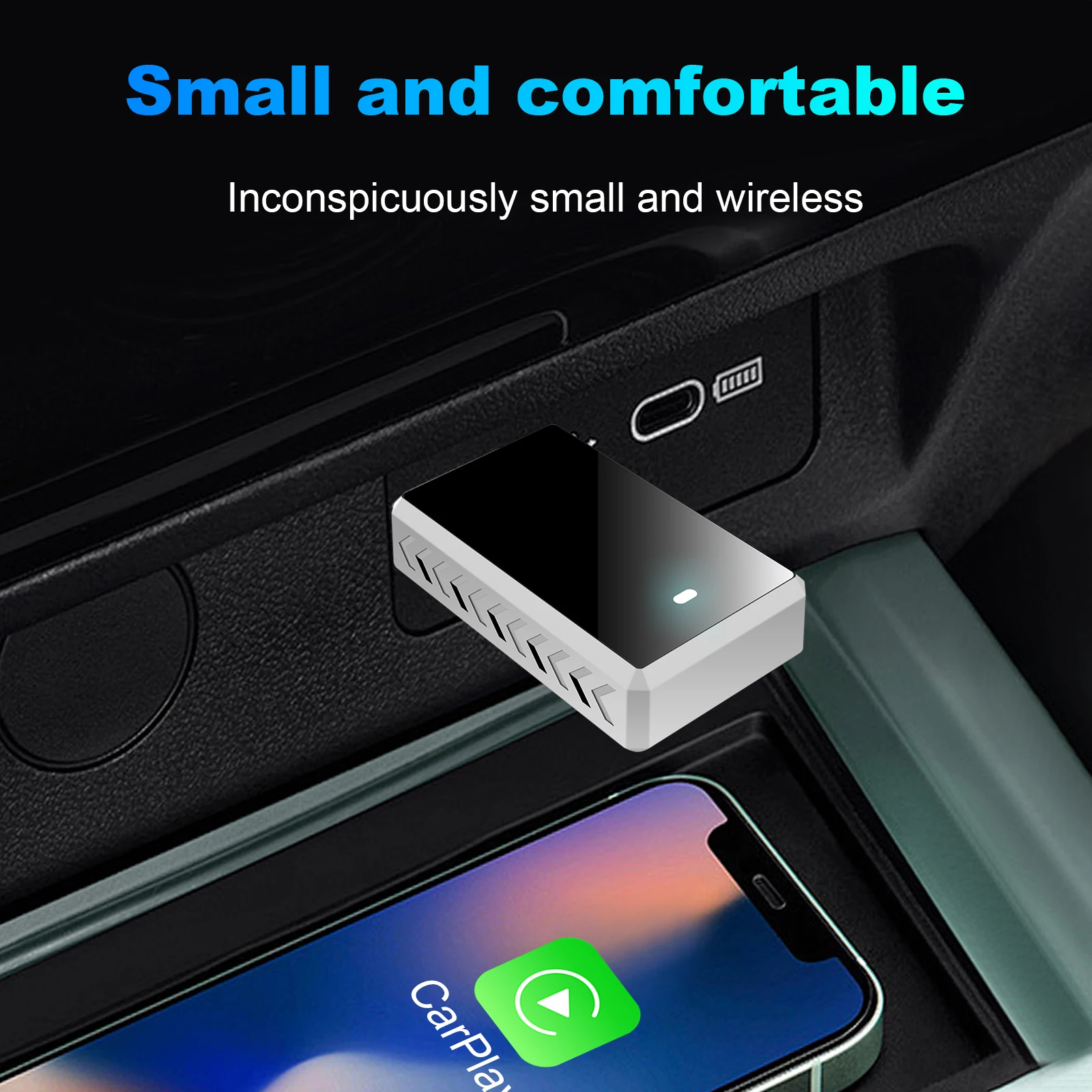 Ezonetronics Wireless Carplay Adapter Converts Wired to Wireless carplay Adapter for iPhone Wireless Control Plug & Play Carplay