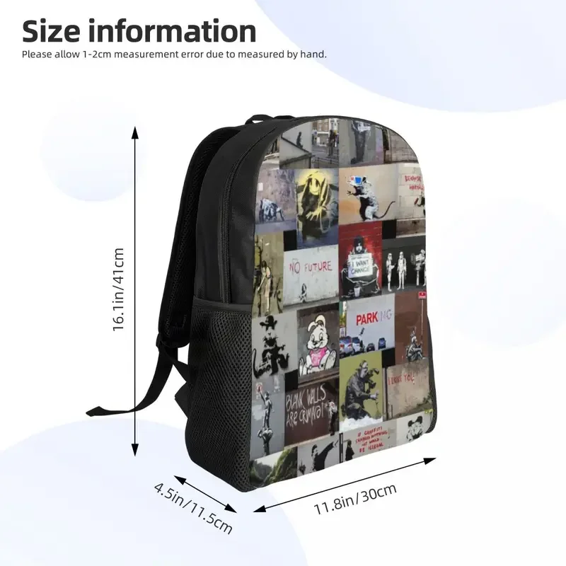 Mochila personalizada de Banksy Inglaterra para hombre y mujer, bolsa impermeable con estampado de grafiti, arte callejero, Escuela Universitaria