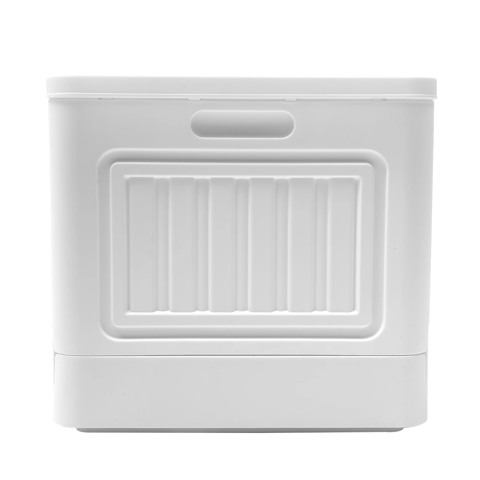 Boîte de Rangement Pliable 72L en Plastique Empilable avec Couvercle, Roues, Double Porte