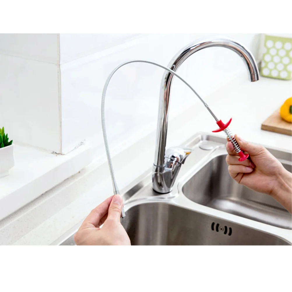 

60 Cm Drain Cleaning Extractor Steel Wire Spiral Design For Sink Bathroom Kitchen Tub Dredging Pipe Clogged Sewer Drill Bit