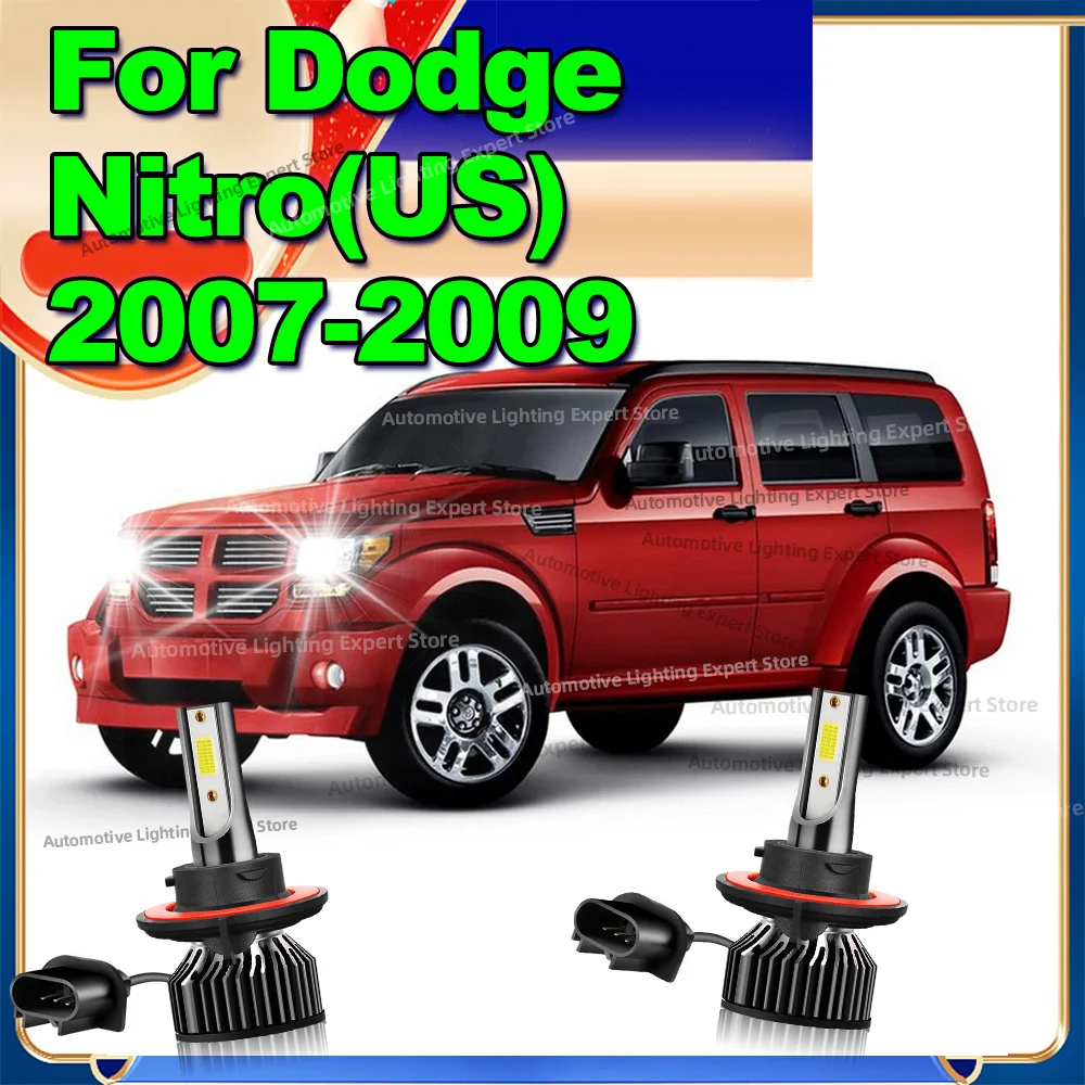 

2Pcs HiLo 30000LM Canbus LED Headlights Bulbs Turbo Fan 6000K For Dodge Nitro(US) 2007 2008 2009