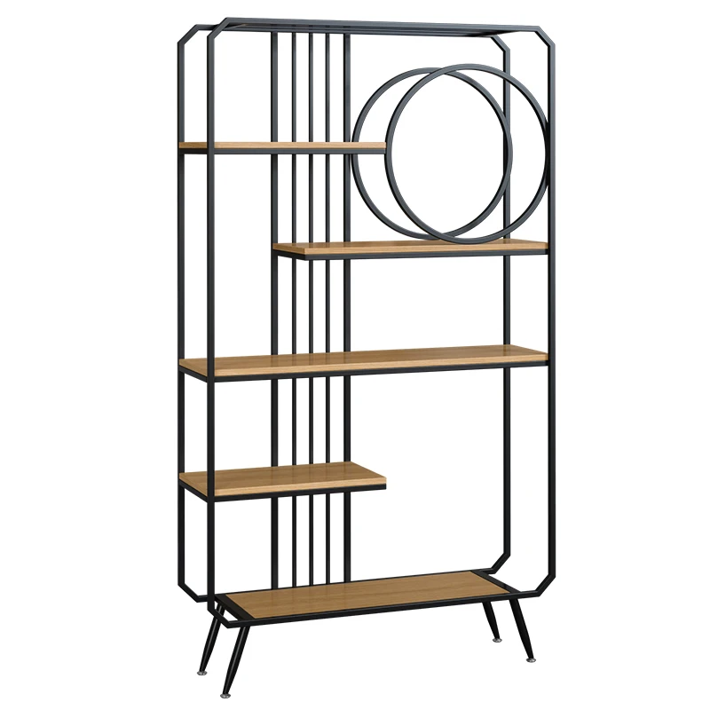 

Floor-to-ceiling living room multi-layer storage rack against the wall wrought iron office partition display rack
