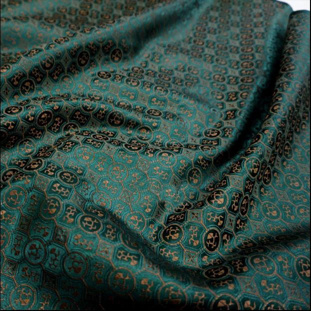 High Quality Damask Satin Brocade Jacquard Fabric Costume Upholstery Furniture Curtain Clothing Material By Half Meter