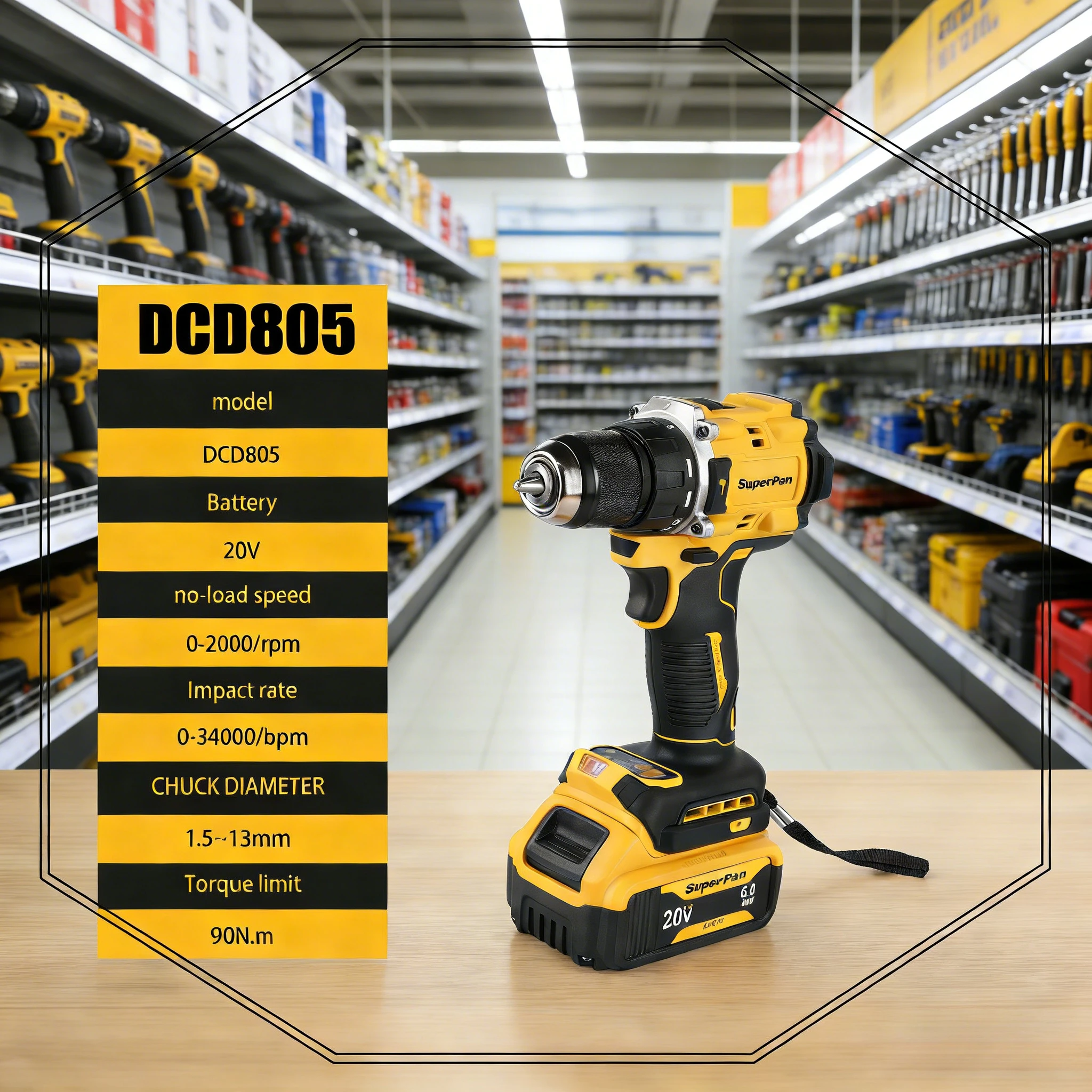 

SuperPan SP805 taladro inalambrico Multipurpose Brushless Screwdriver for Multi-Material Repair Tool for dewalt 20V battery pin