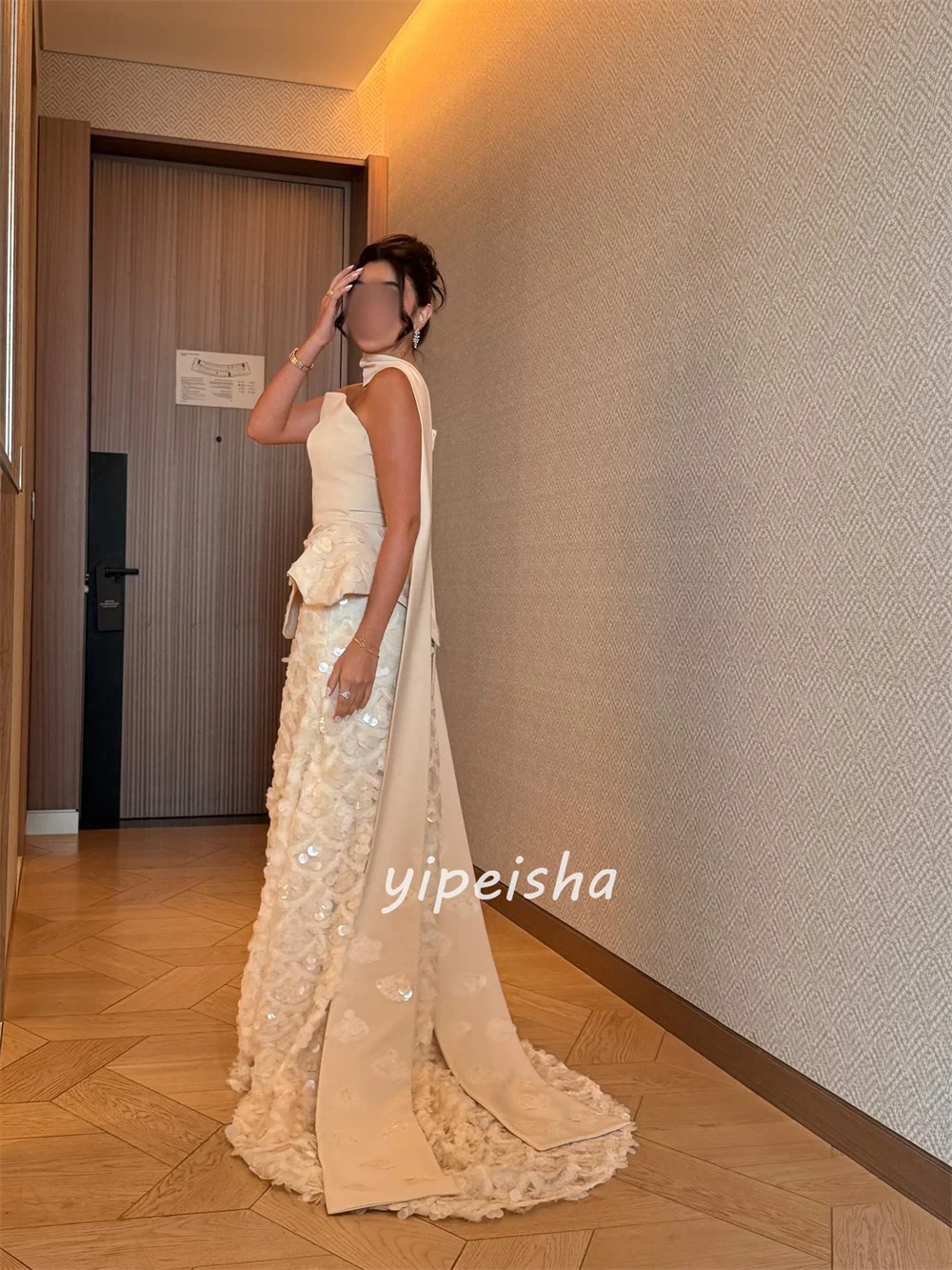 Customized Intricate Elegant Jersey Sequined Pleat Straight Strapless Long Dresses Bespoke Occasion Dresses Sizes Available Sexy