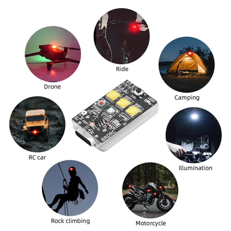 Strobe Light for Motorcycle/Bicycle/Drone Warning Light Turn signal lights USB Charging Anti-collision Accessories