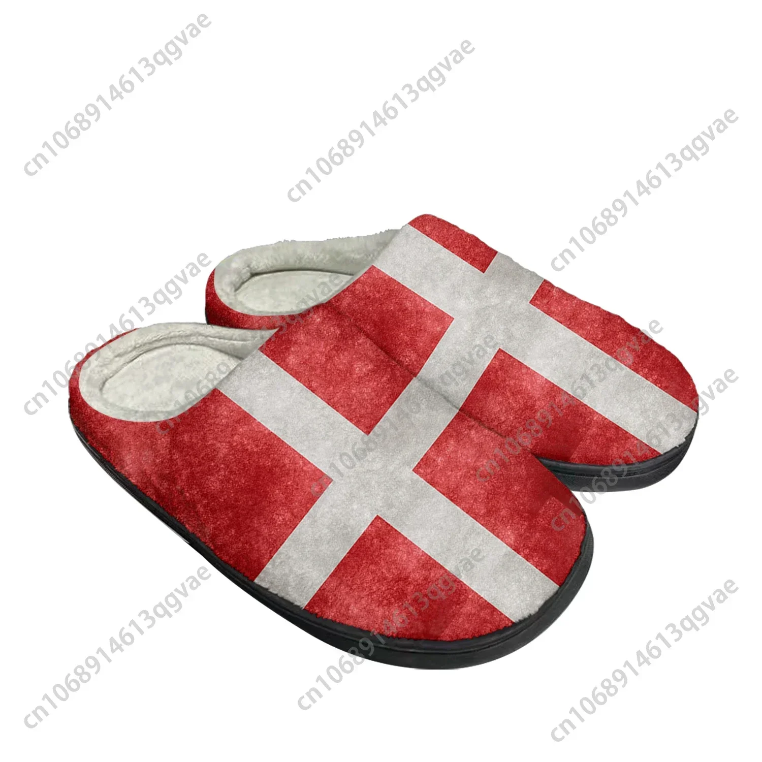 

Danish Flag Home Cotton Custom Slippers Mens Womens Sandals Denmark Plush Bedroom Casual Keep Warm Shoes Thermal Slipper