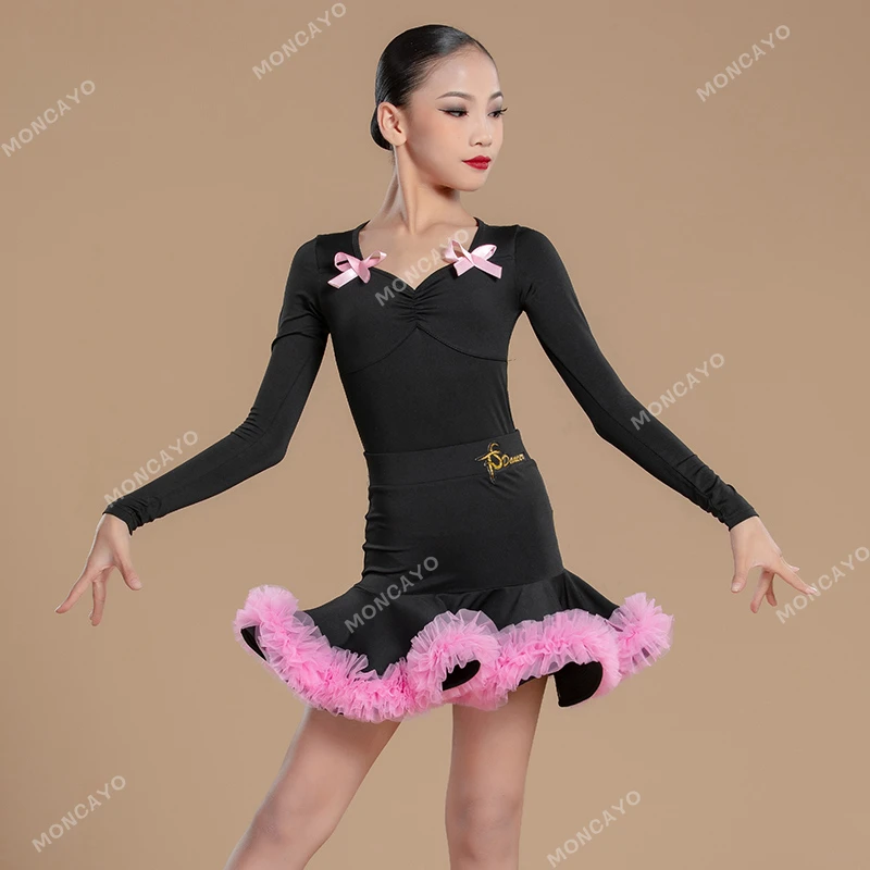 

Latin Dance Dress Girls Training Cha Cha Tango Rumba Samba Salsa Dancing Dress Kids Standard Competition Ballroom Dance Dresses