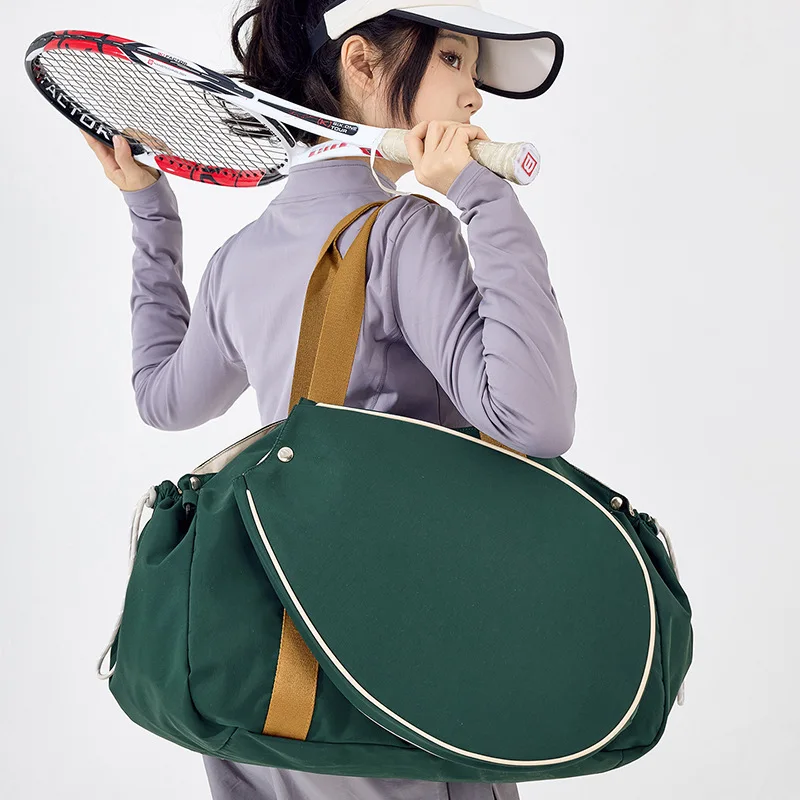 Tennis Racket Bag, Large Capacity Sports Fitness Bag, Multi Pocket Storage Bag, Unisex Commuting Bag, Simple Detachable Tote Bag