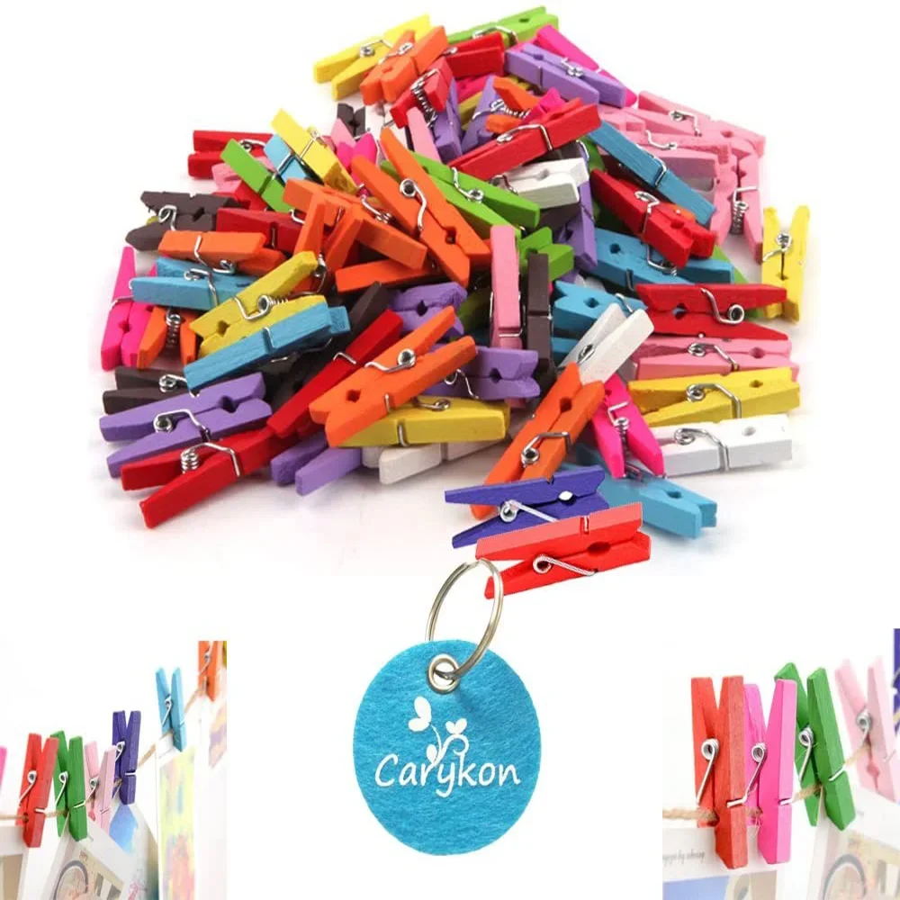 10/20/50Pcs Mini Wooden Clips Coloful Clips DIY Crafts Photos Clips Little Clothes Pins Hanging sheets Baby Clothes Line Clip