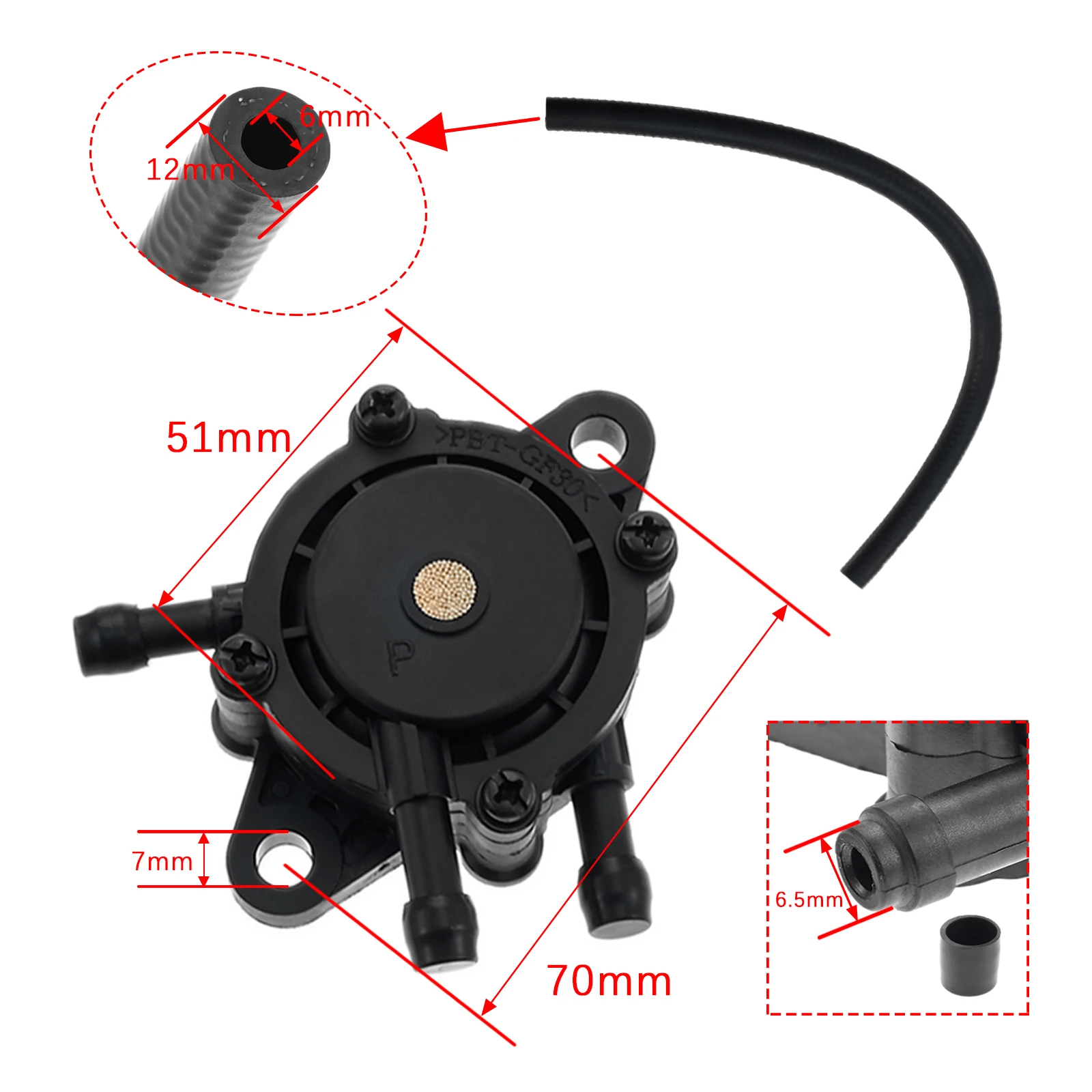 692313 808492 Fuel Pump Replacement for Briggs&Stratton 491922 for Kohler 17HP-25 HP 24 393 04-S Small Engine Lawn Mower Tractor