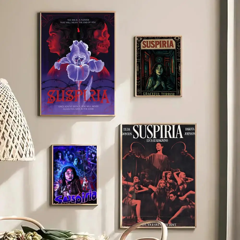 Suspiria Movie Gothic Horror Poster Self-adhesive Advanced Aesthetic Printing Paper Wall Art for Living Room Home Decor