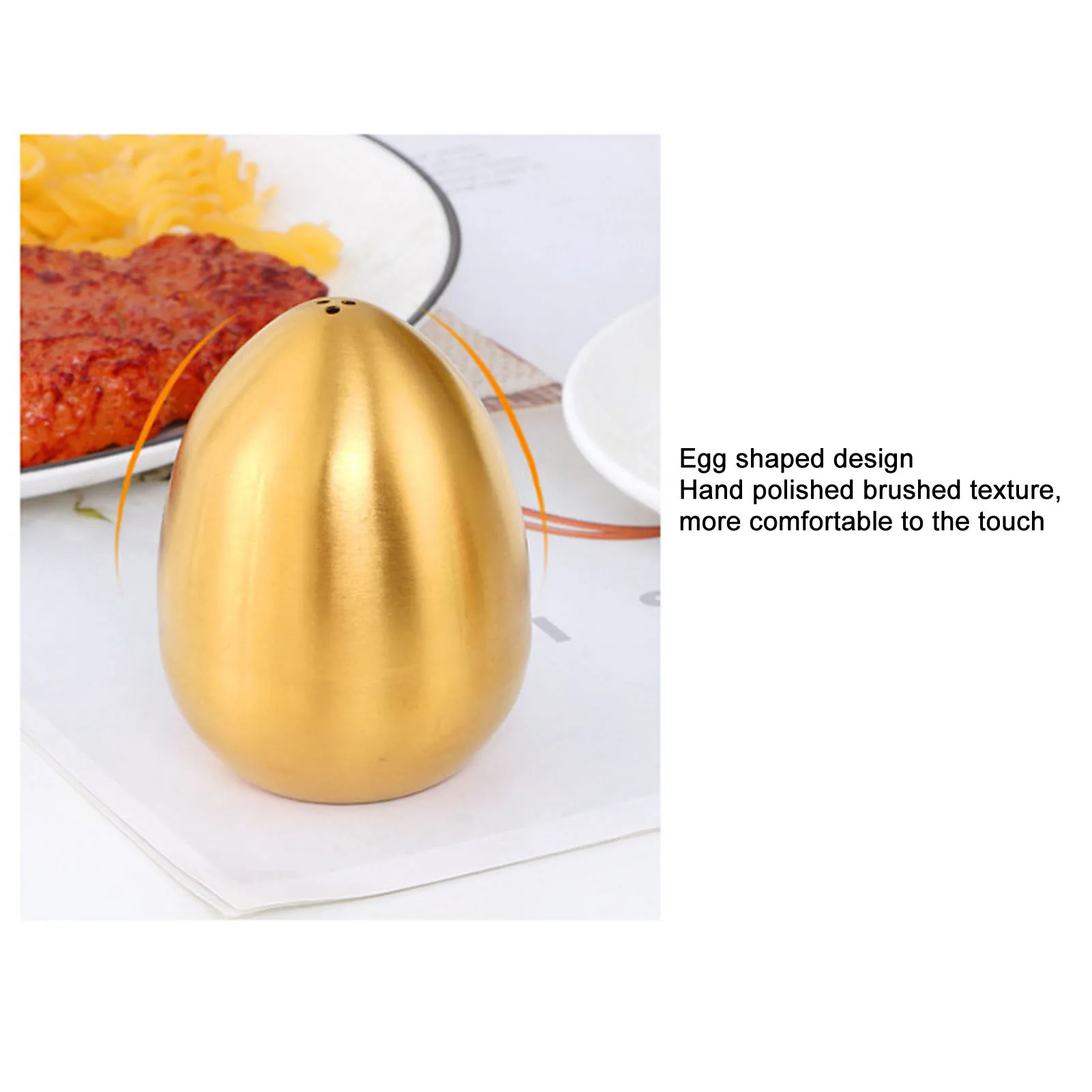 برطمان توابل على شكل بيضة من الفولاذ المقاوم للصدأ ، متعدد الأغراض ، 3 فتحات ، مانع للتسرب ، موزع ملح وفلفل للمطبخ