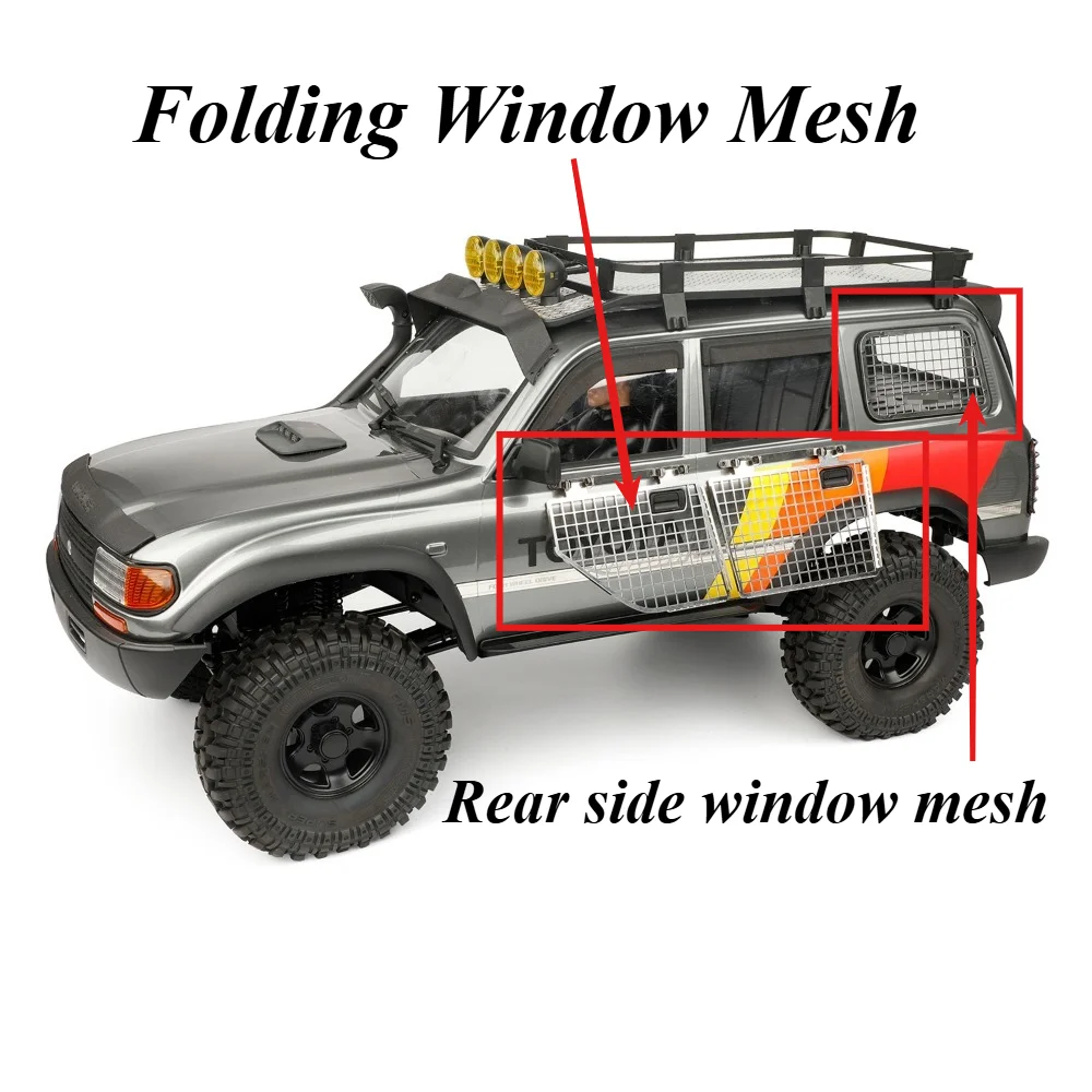 RC Folding Window Mesh Rear Side Protective Net for FMS FCX10 1/10 customizable size Crawler Car Simulation Upgrade Accessory