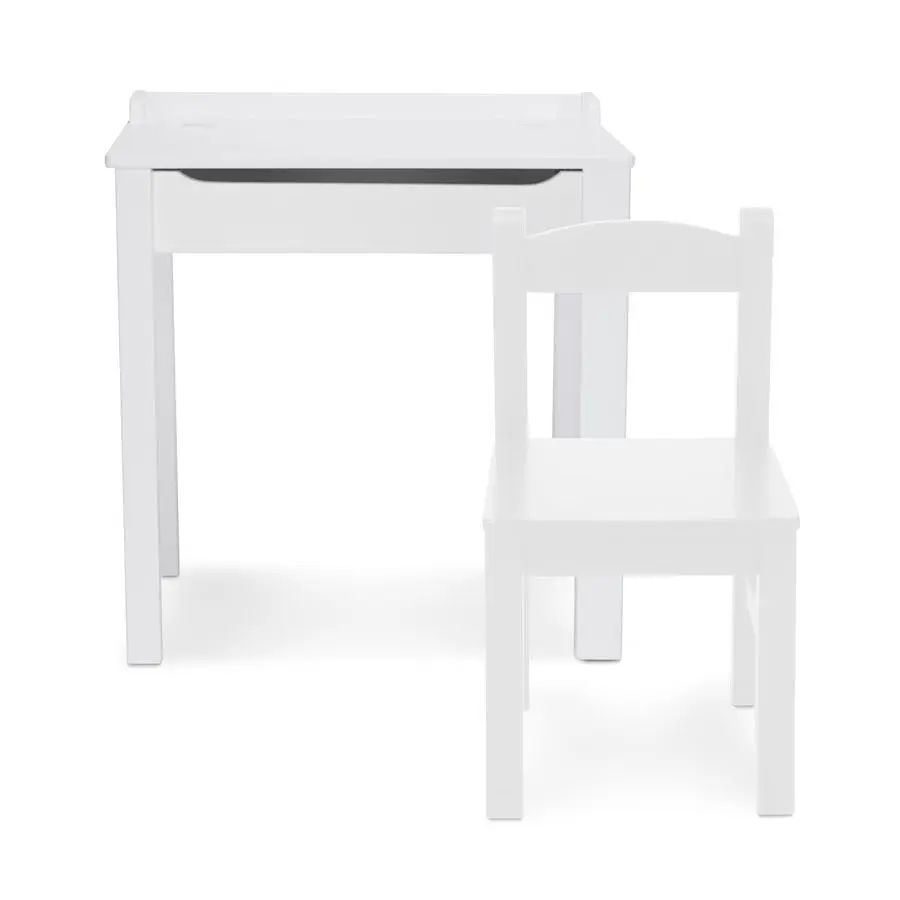 Chaise d'ampli de bureau relevable en bois pour enfants, ensemble de bureau et de chaises de jeu blanches pour tout-petits et enfants âgés de 3 ans
