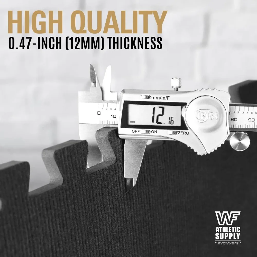 Azulejos de piso de espuma EVA com tampo preto, tapetes de textura de tapete intertravados de 24 polegadas x 24 polegadas