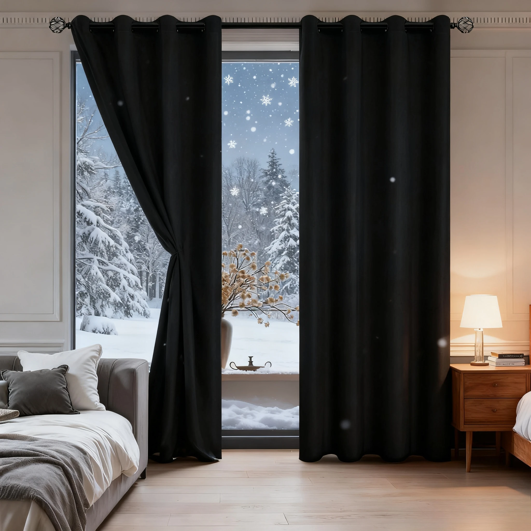 ستارة تعتيم شتوية سميكة حرارية مع بطانة قطنية معزولة مقاومة للرياح لتقليل الضوضاء في غرفة النوم وغرفة المعيشة ستارة Шори #3