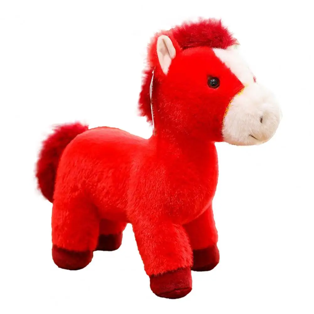 Horse Plush Doll Realistic Horse Plush Toy with Pp Cotton Filling 2026 Chinese New Year Zodiac Soft Stuffed Lunar New Year Good
