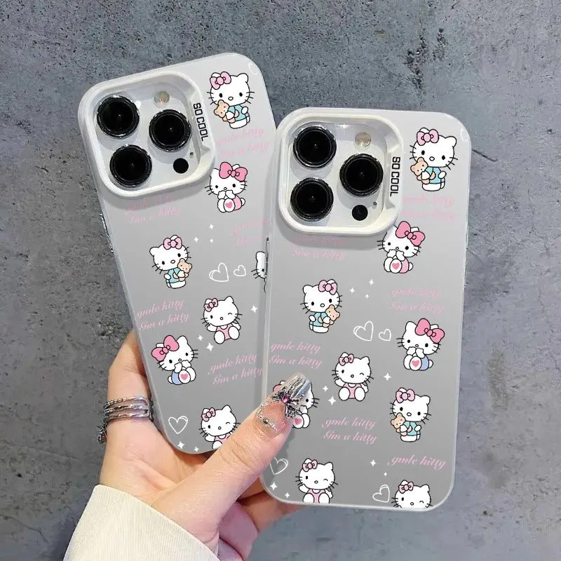 Custodia per telefono Sanrio Hello Kitty Kawaii Cartoon per iPhone 15 14 13 12 11 Pro Max XR XS MAX 7 8 Plus MINI Y2K Cover posteriore per ragazza