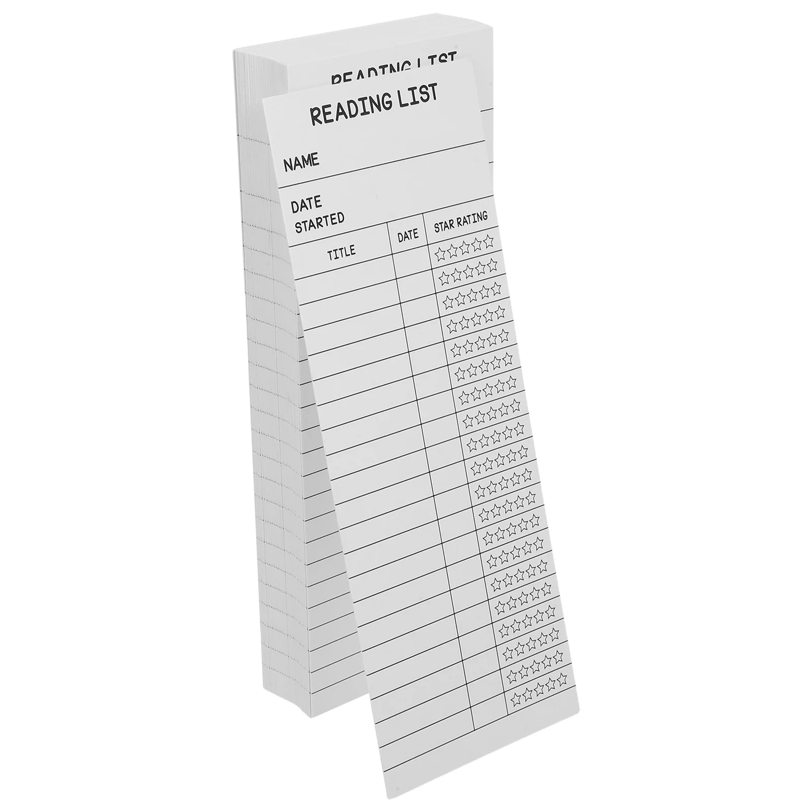 

50Pcs Reading List Bookmarks Library Card Paper Blank Trackers for Student Teacher Reading Log Bookmarks Log Bookmark