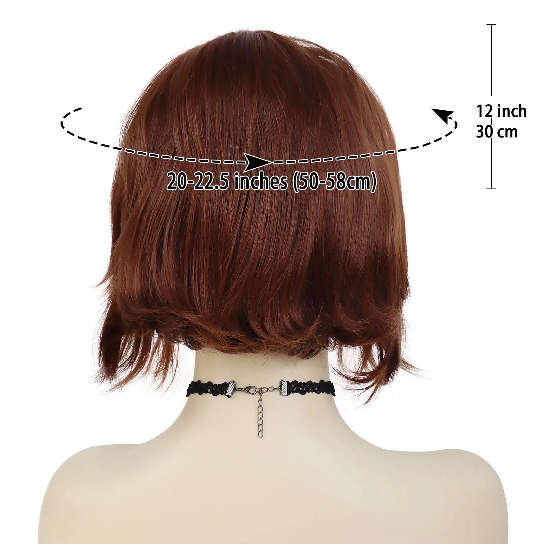 Auburn Wigs for Women Synthetic Fiber Cosplay Wig Short Bob Haircuts Mommy Wig Gifts Daily Use Red Brown Color Halloween Wig