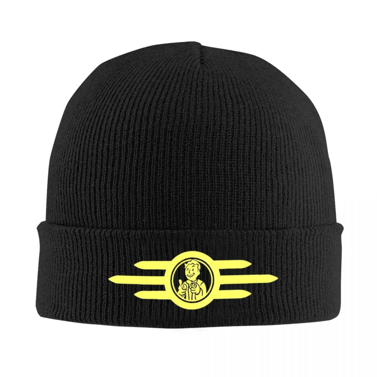 Vault-Tec Beanie Hats Finger Guns Knit Hat Gym Head Wrap Unisex Adult Caps Spring Printed Cool Bonnet Hats Gift Idea