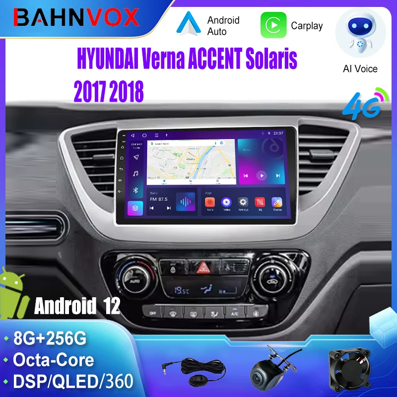 Android Car Radio GPS Navigation Multimedia Video Player for HYUNDAI Verna ACCENT Solaris 2017 2018 Stereo Tape Recorder Screen
