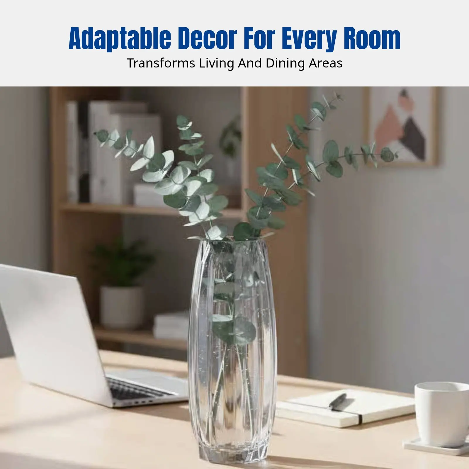 

Nordic Transparent Glass Vase, Elegant Flower Container, Desktop Decor, Living Room, Office