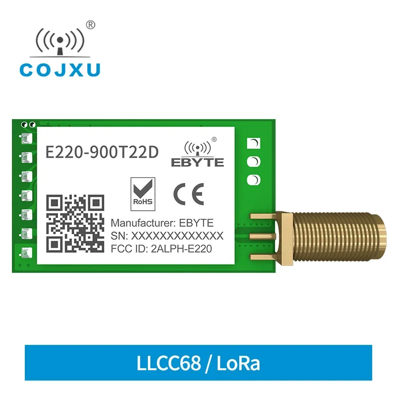 

LLCC68 RF LoRa модуль 868 МГц 915 МГц E220-900T22D DIP 22 дБм 5 км дальнего действия RSSI ISM FSK UART IoTWireless Приемник приемопередатчика