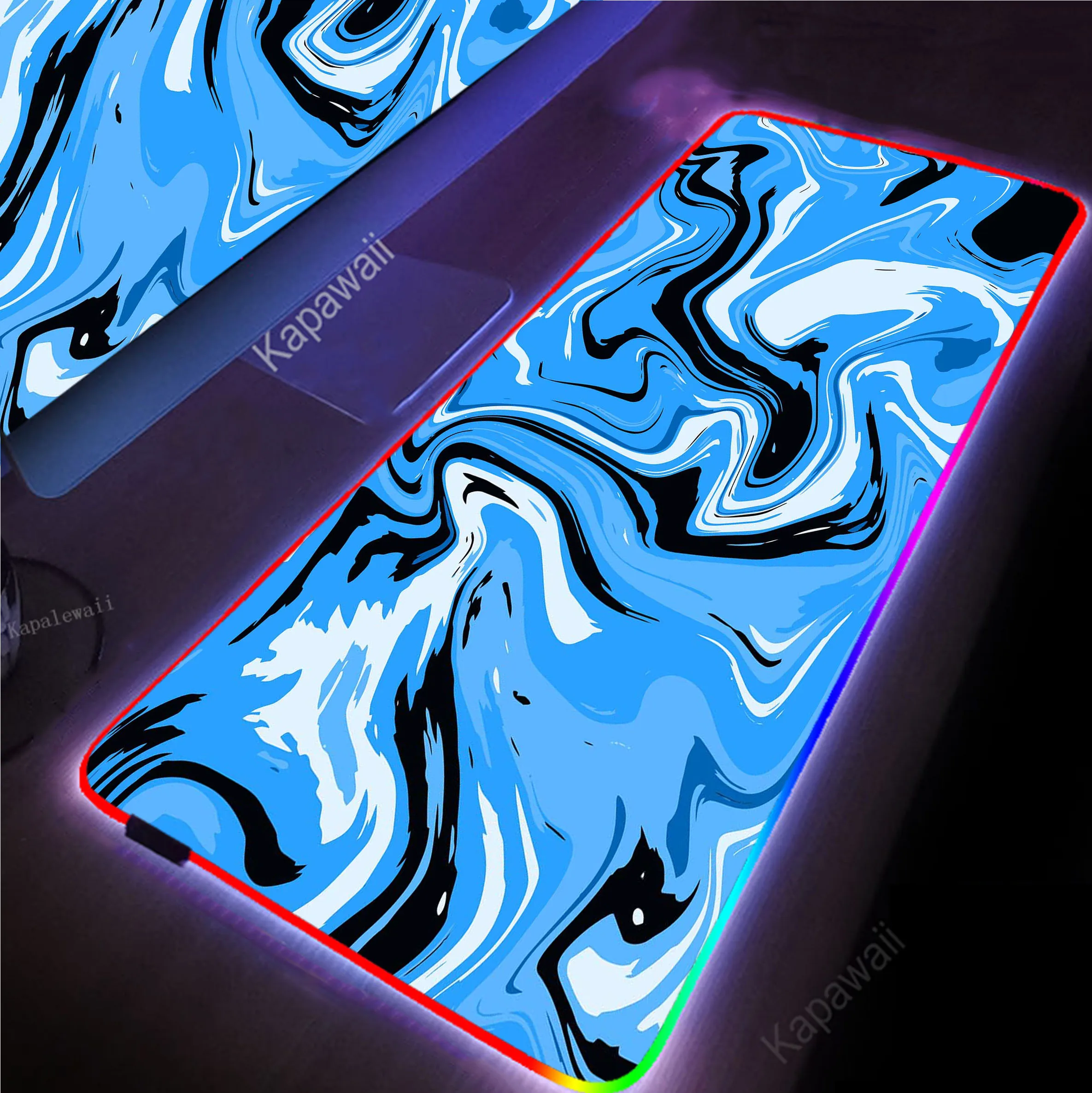 

Strata Liquid Alfombrilla RGB LED Gamer Mousepad Large Gaming Mouse Pad Computer Keyboard Pads Locking Edge Mouse Mat Desk Mat