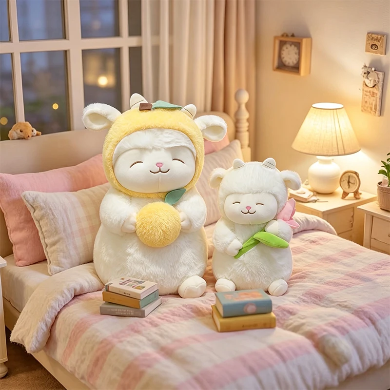 Cute Fruit Sheep Plush Doll Lemon Star Cherry Lamb Stuffed Toy Soft Fluffy Animal Pillow Kids Bedroom Decoration Birthday Gift view 6