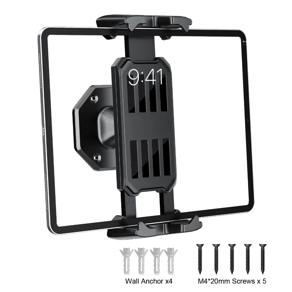 Wall Mount Phone Holder Tablet Stand Adjustable Clamp 360 Rotation Universal Bracket for iPhone iPad Kitchen Bathroom Bed
