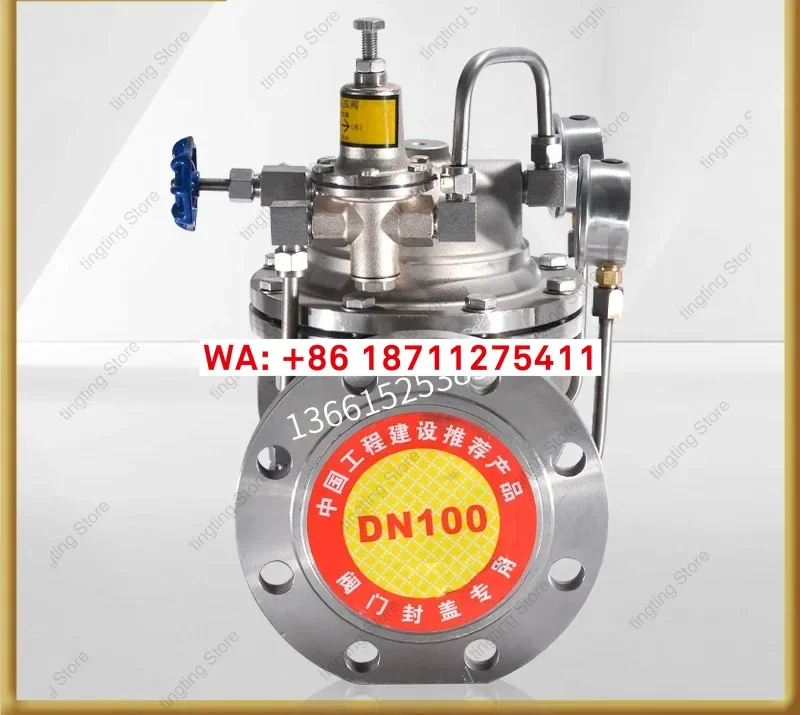 304 stainless steel adjustable pressure reducing valve tap water 200X-16P pilot operated fire hydraulic control valve
